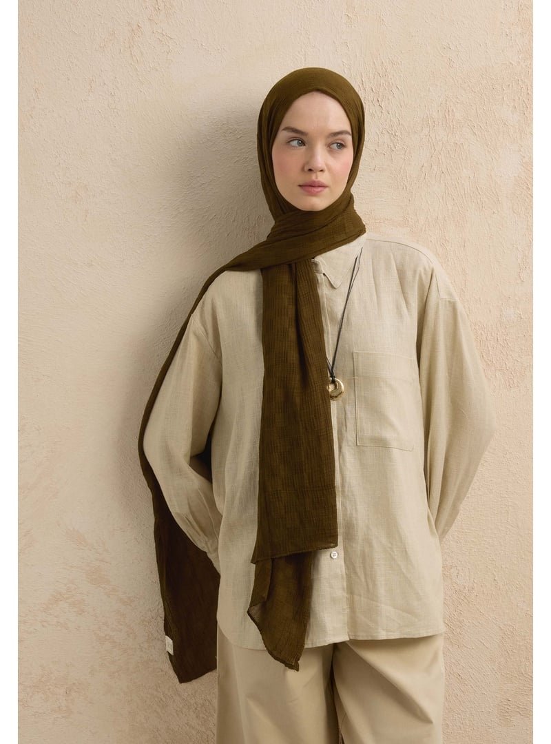 FRESHSCARFS Modal Damalı Şal Toprak