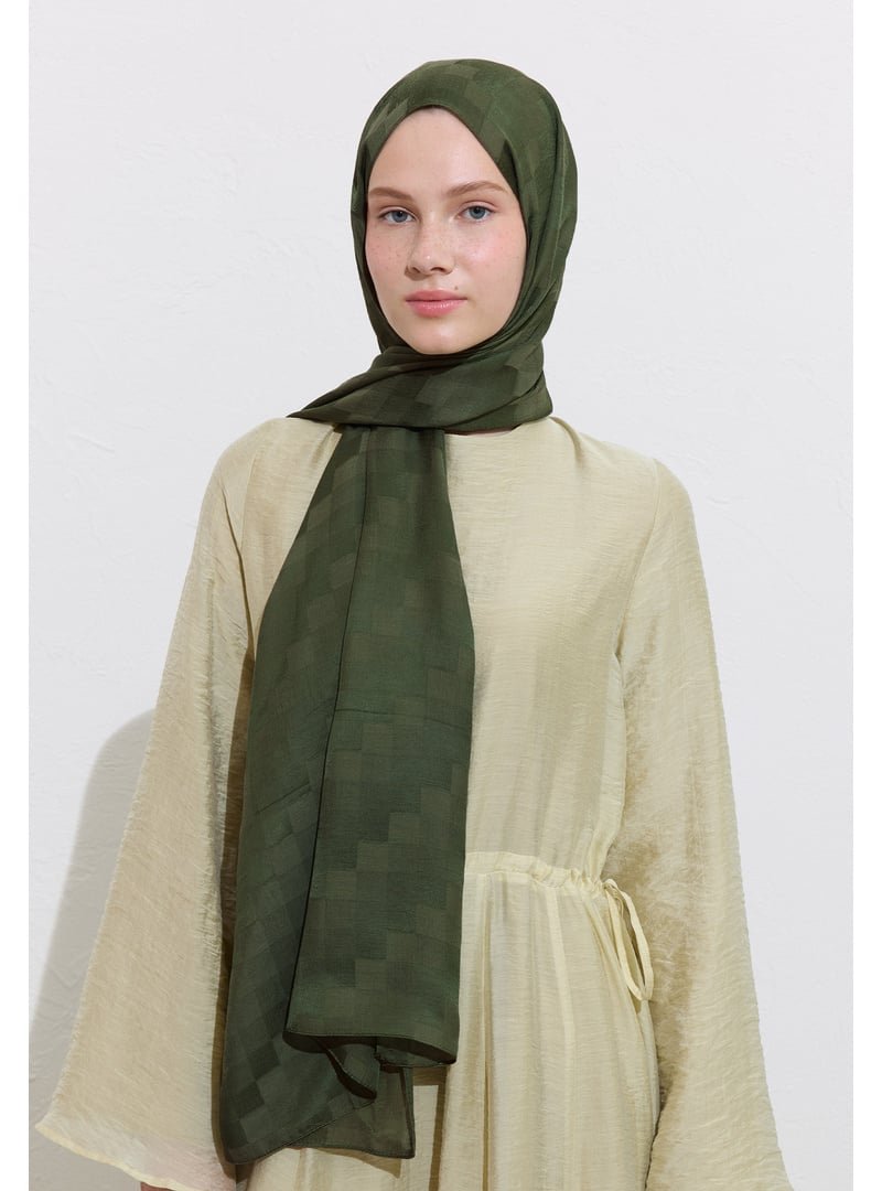 FRESHSCARFS Koyu Yeşil Nori İpeksi Jakar Şal