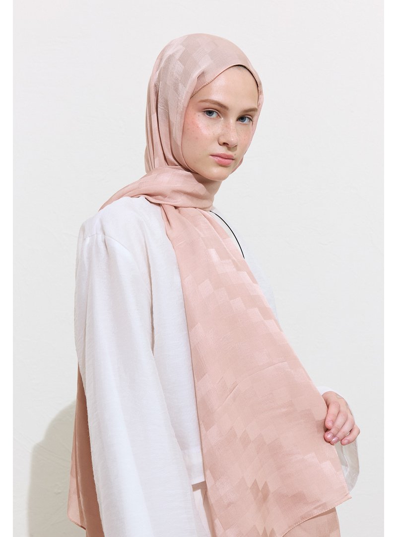 FRESHSCARFS Pudra Nori İpeksi Jakar Şal