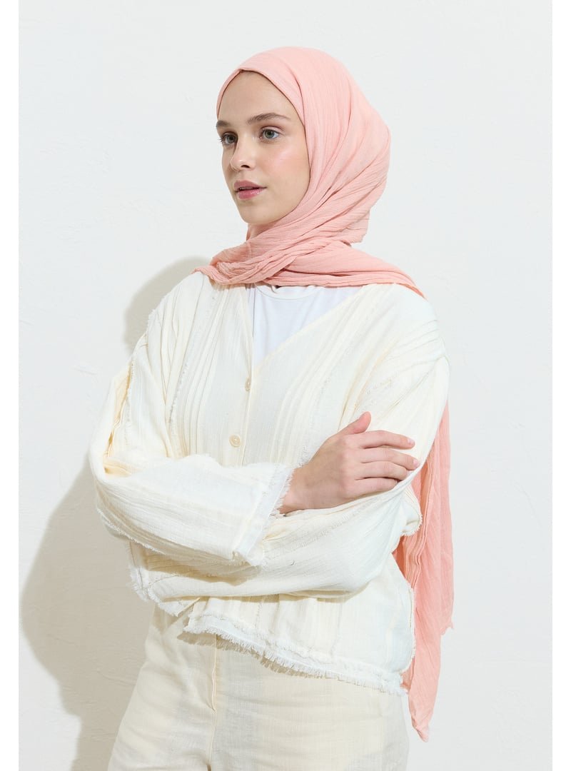 FRESHSCARFS Pamuklu Keten Şal Salmon Benedıct