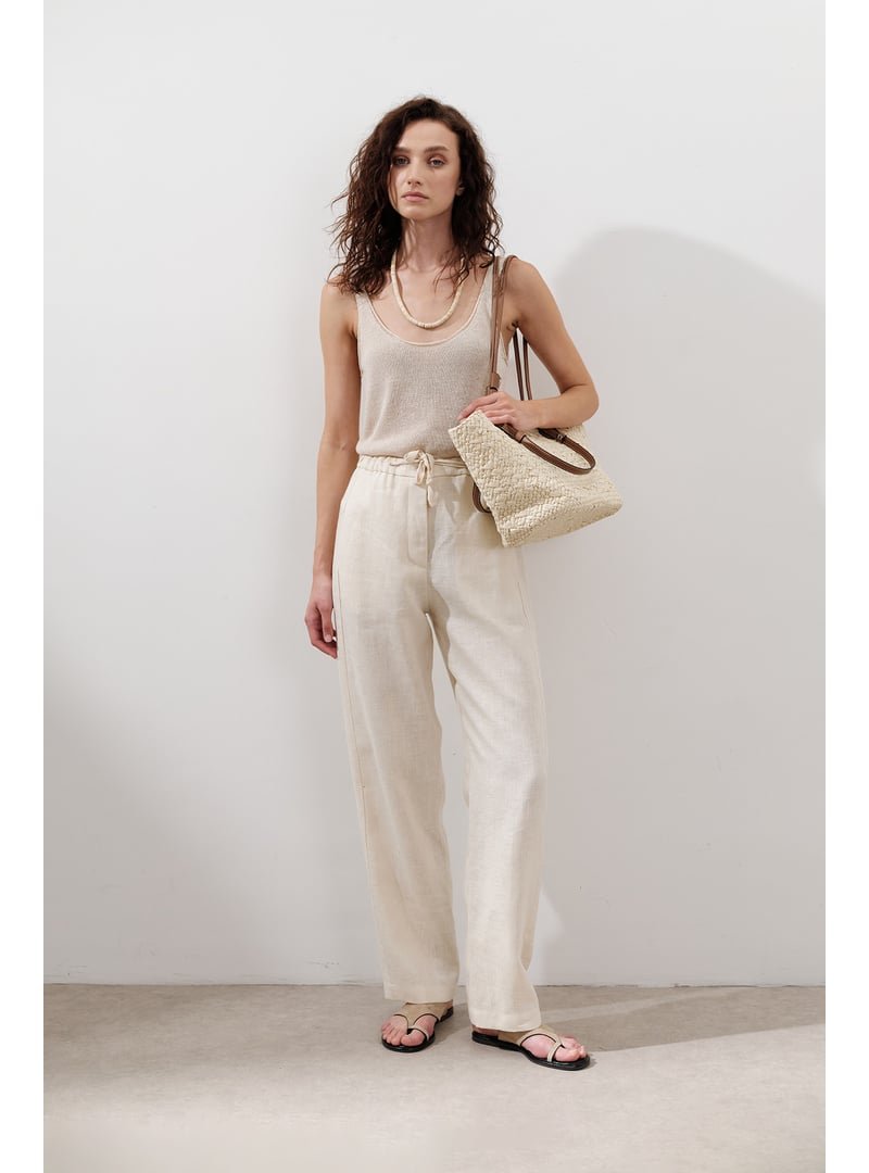 MANUKA Vanilya Keten Barrel Pantolon