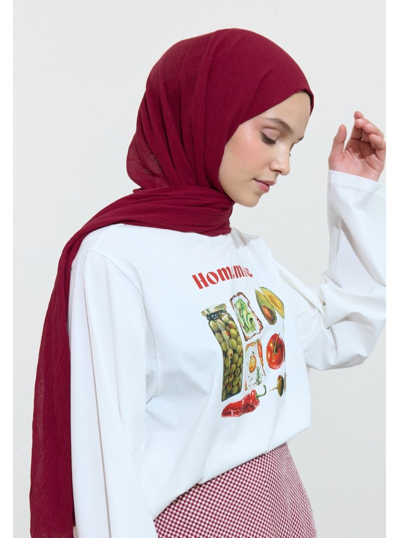 FRESHSCARFS Pamuklu Keten Şal Very Berry Muffın