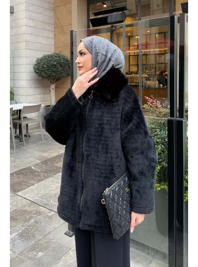 Melike Tatar Angora Kürk Yaka Kaban