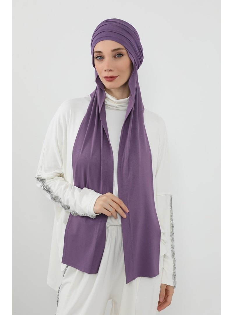 Aisha`s Design Mor İç Boneli Hazır Penye Şal,ps Aisha`s Design Mor İç Boneli Hazır Penye Şal,ps