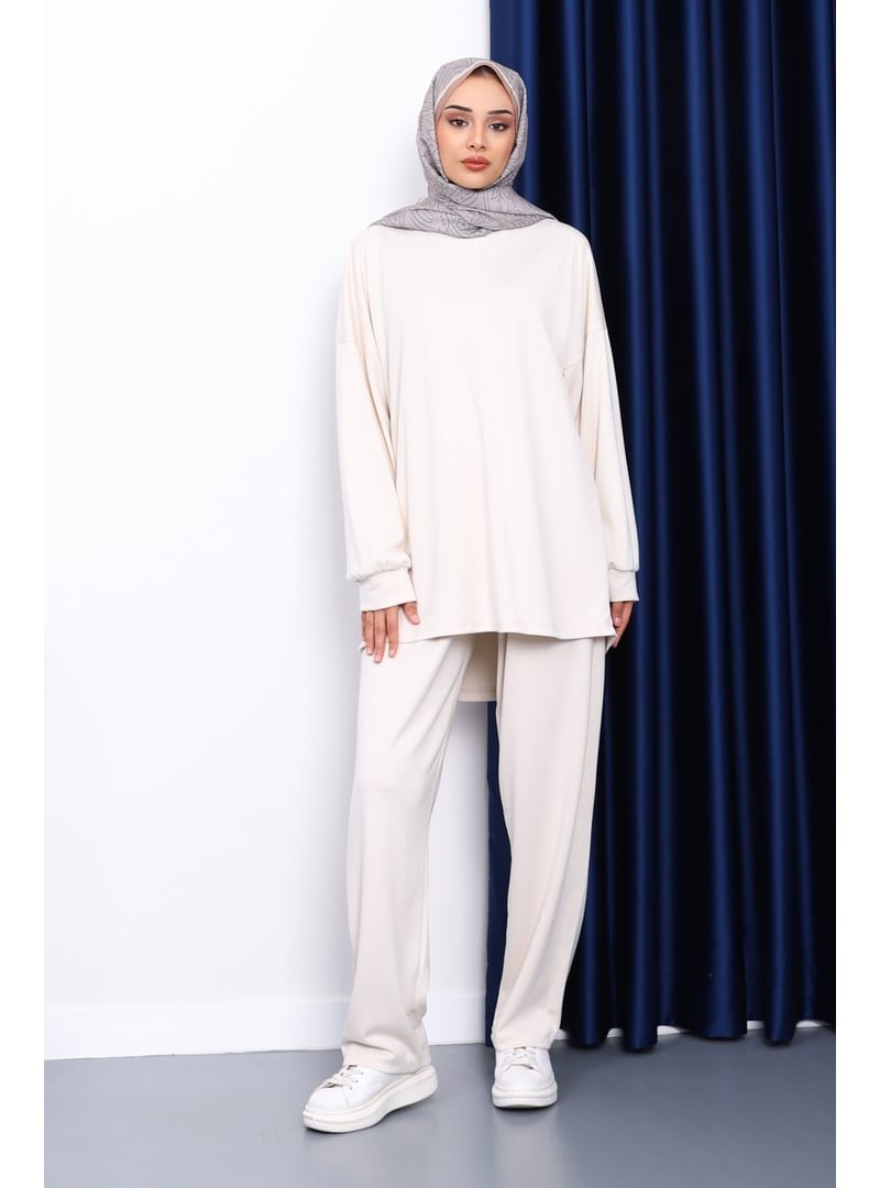 İmaj Butik Taş Bisiklet Yaka Tunik Pantolonlu Takım