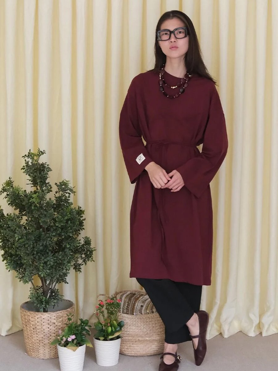 Ceylan Otantik Bordo Tunik