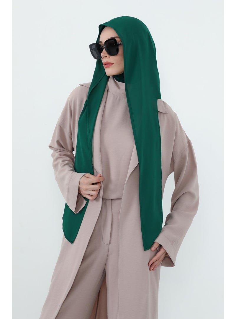 Aisha`s Design Yeşil Penye İç Boneli Krep Şal,ps