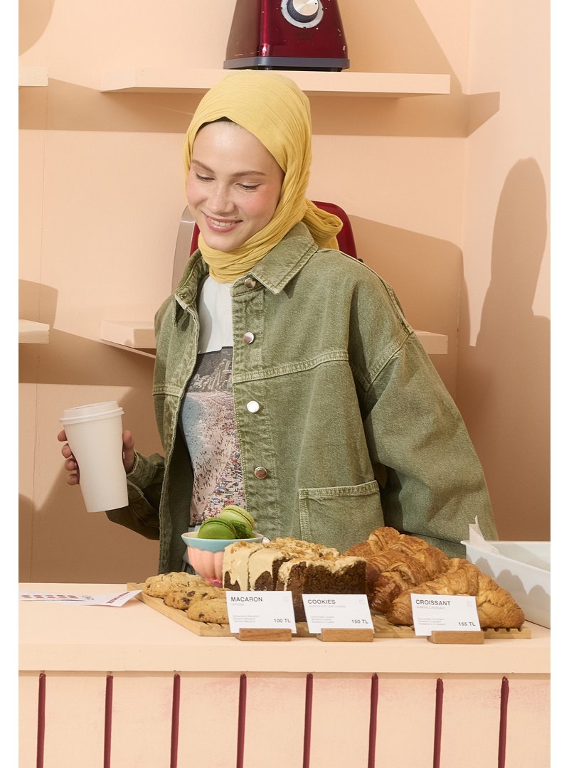 FRESHSCARFS Pamuklu Keten Şal Mango Sorbet