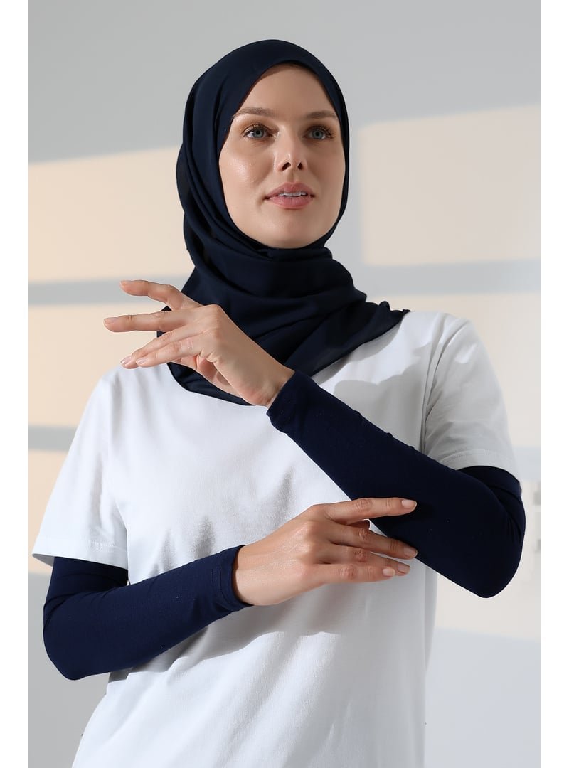 İhvanonline Lacivert Düz Dikişsiz Pratik Likralı Kolluk Penye Namaz Kolluğu