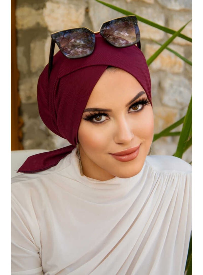 AİŞE TESETTÜR Koyu Hazır Çapraz Bone