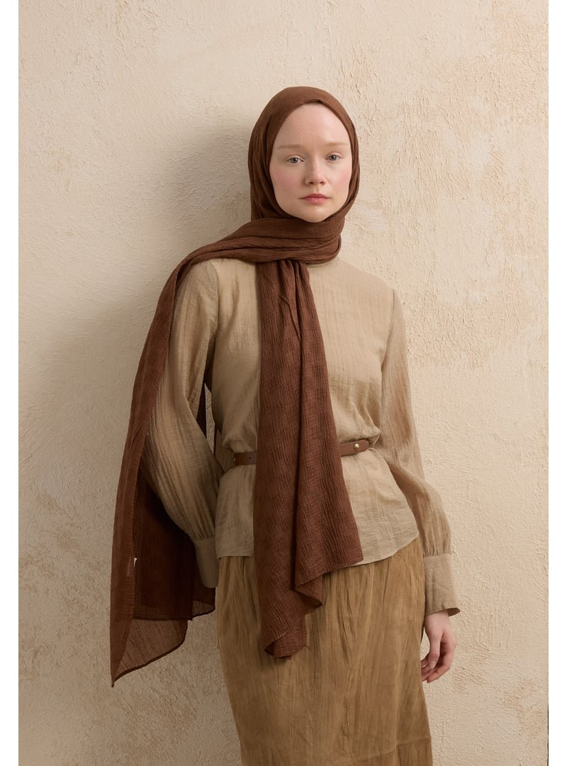 FRESHSCARFS Modal Damalı Şal Kakao