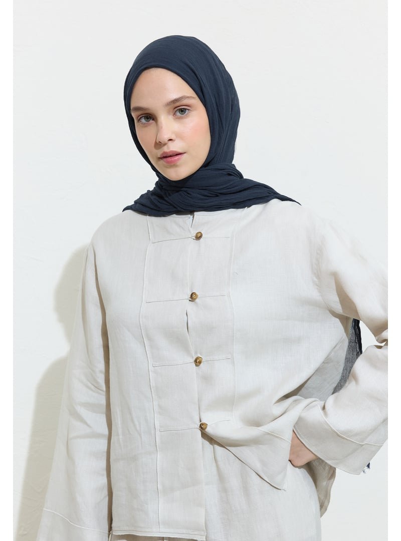 FRESHSCARFS Pamuklu Keten Şal Cavıar