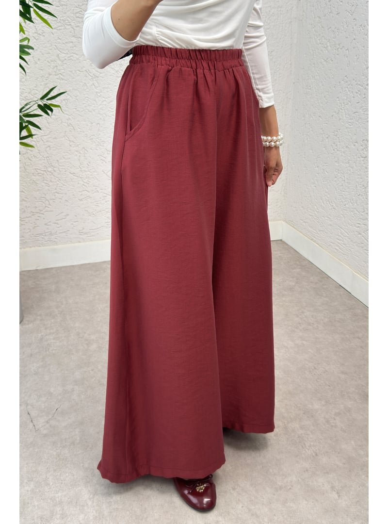 Salih Çelebi Bordo Boru Paça Pantolon