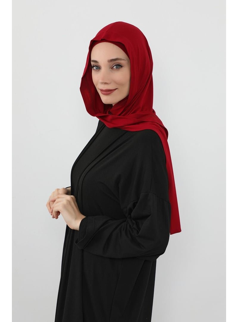 Aisha`s Design Bordo İç Boneli Hazır Penye Şal,ps Aisha`s Design Bordo İç Boneli Hazır Penye Şal,ps