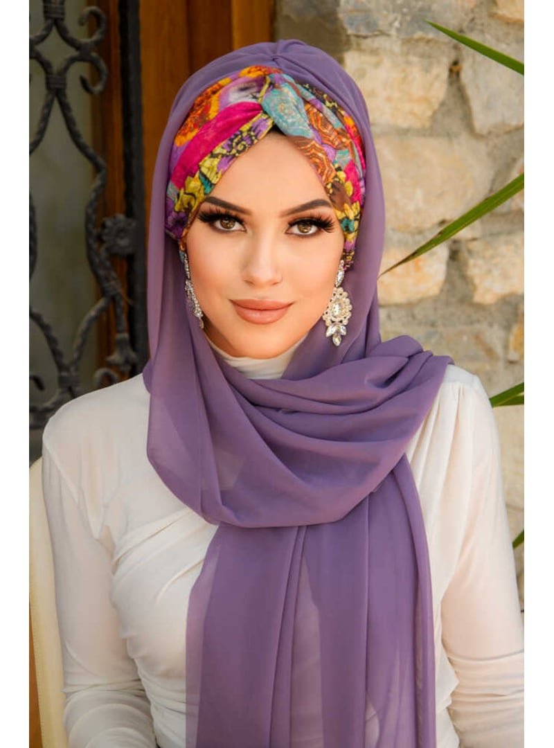 AİŞE TESETTÜR Retro Desen Burgu Hazır Şal