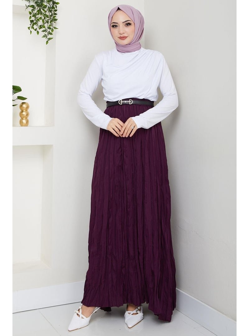 Hafsa Mina Mor Kraşlı Etek