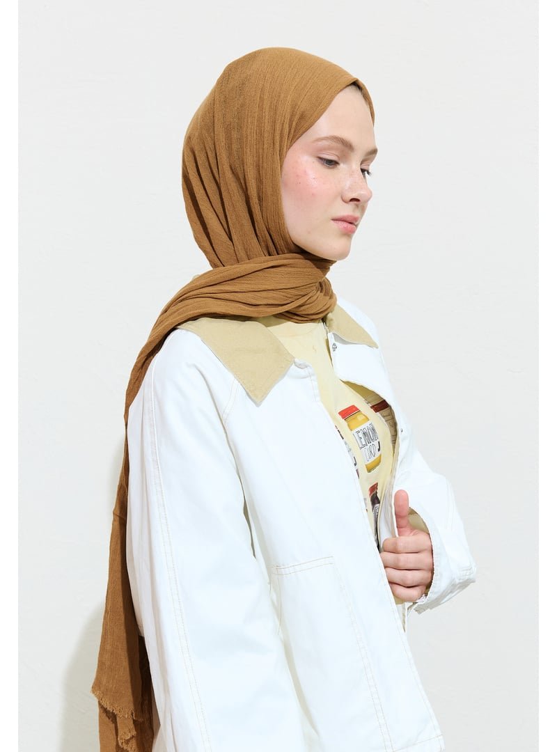 FRESHSCARFS Pamuklu Keten Şal Brown Sugar Boba Tea