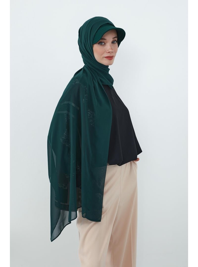 Aisha`s Design Aisha's Design Yeşil Penye Siperlikli Boneli Pratik Şifon Şal,ss