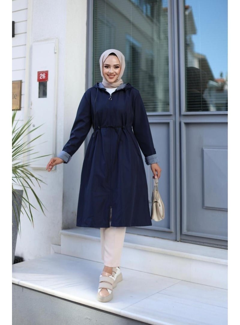 Harmatime butik Fermuarlı Kısa Bondit Trençkot