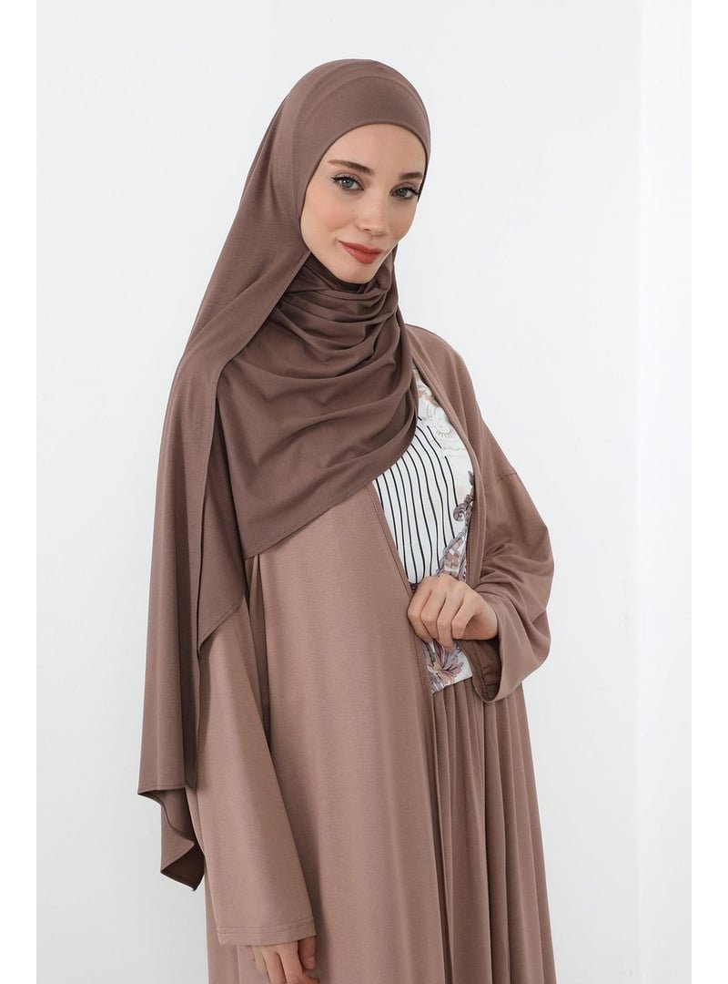 Aisha`s Design Çikolata Boynu Kapatan Ninja Boneli Pratik Penye Şal,ps