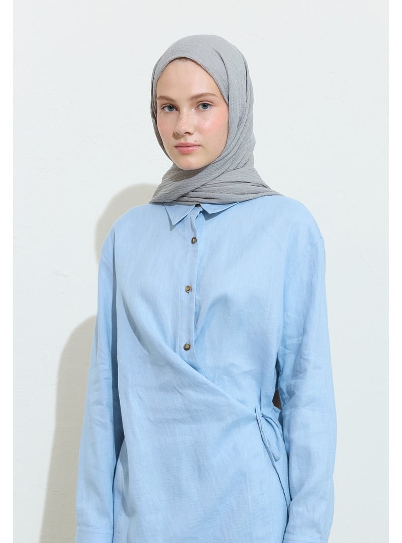 FRESHSCARFS Gri Modal Krinkıl Şal Soğuk