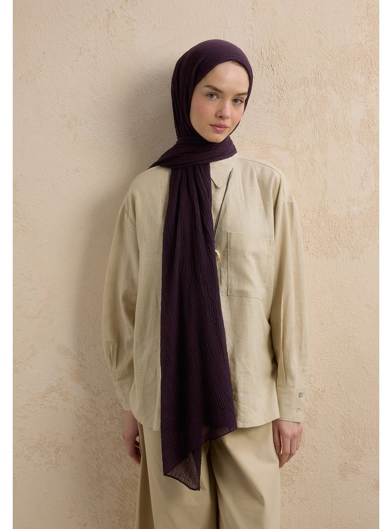 FRESHSCARFS Mor Modal Krinkıl Şal