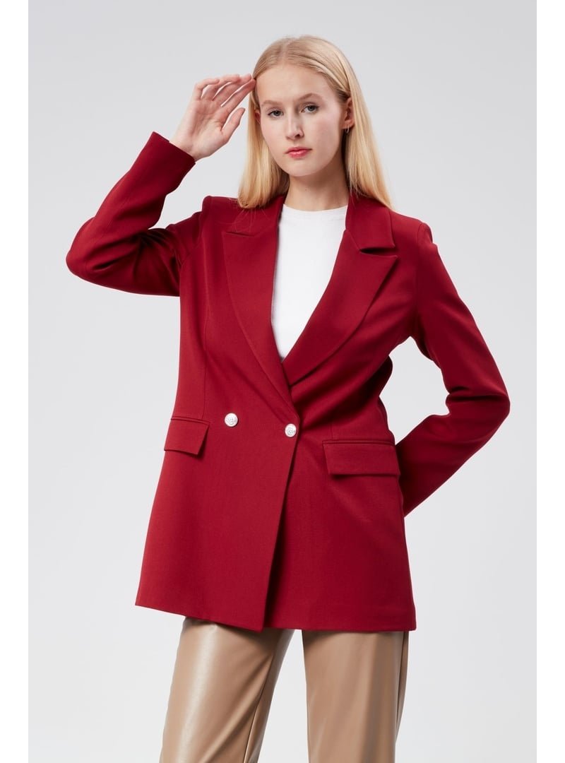 Bolivente Bordo Oversize Dokuma Blazer Ceket