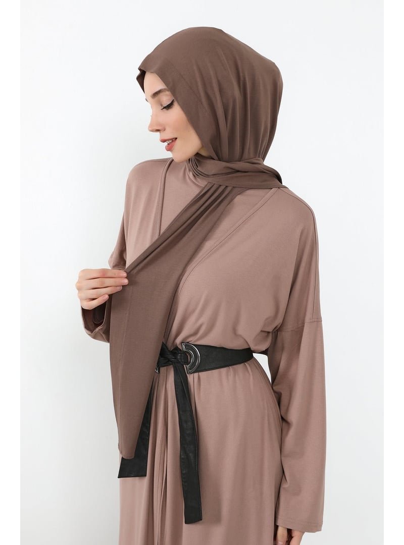 Aisha`s Design Çikolata İç Boneli Hazır Penye Şal,ps