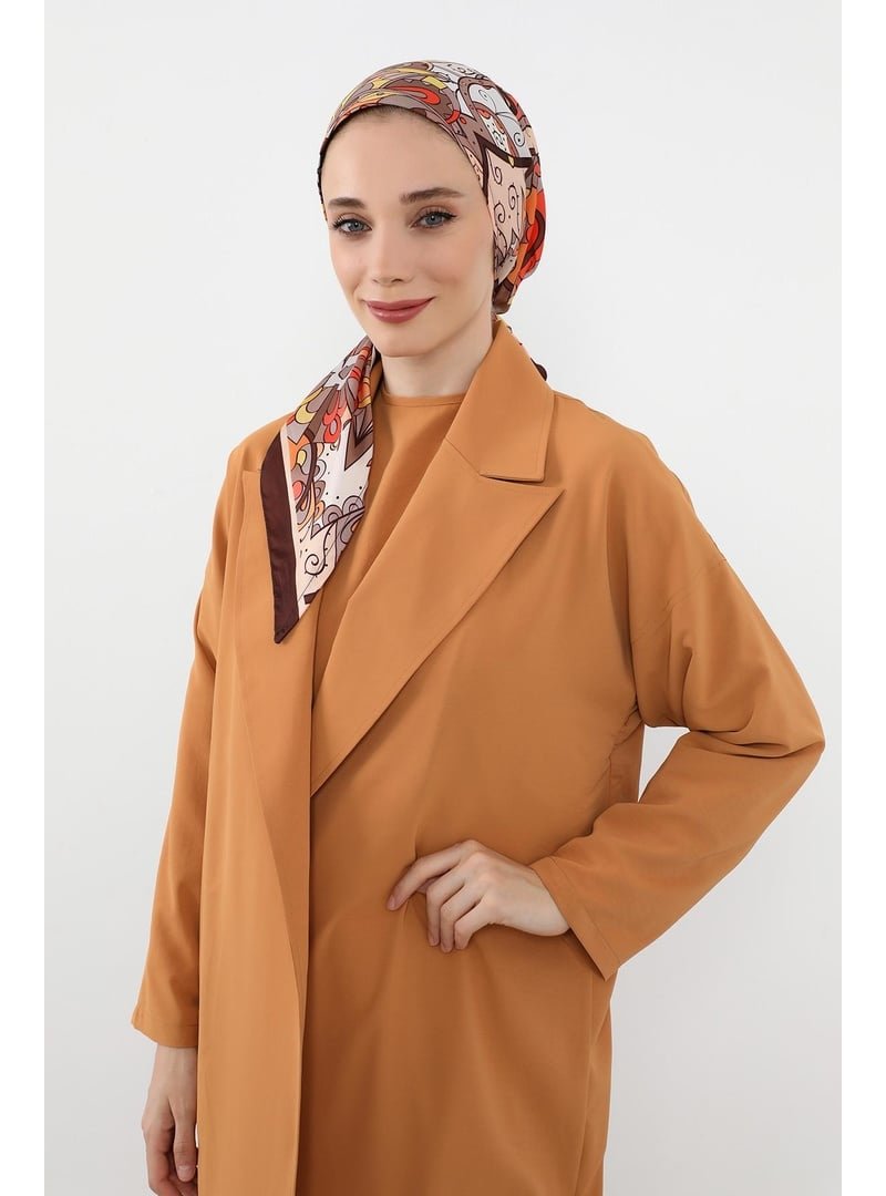 Aisha`s Design Desen V1 Arkadan Bağlanabilir Desenli Saten Bone Türban,db