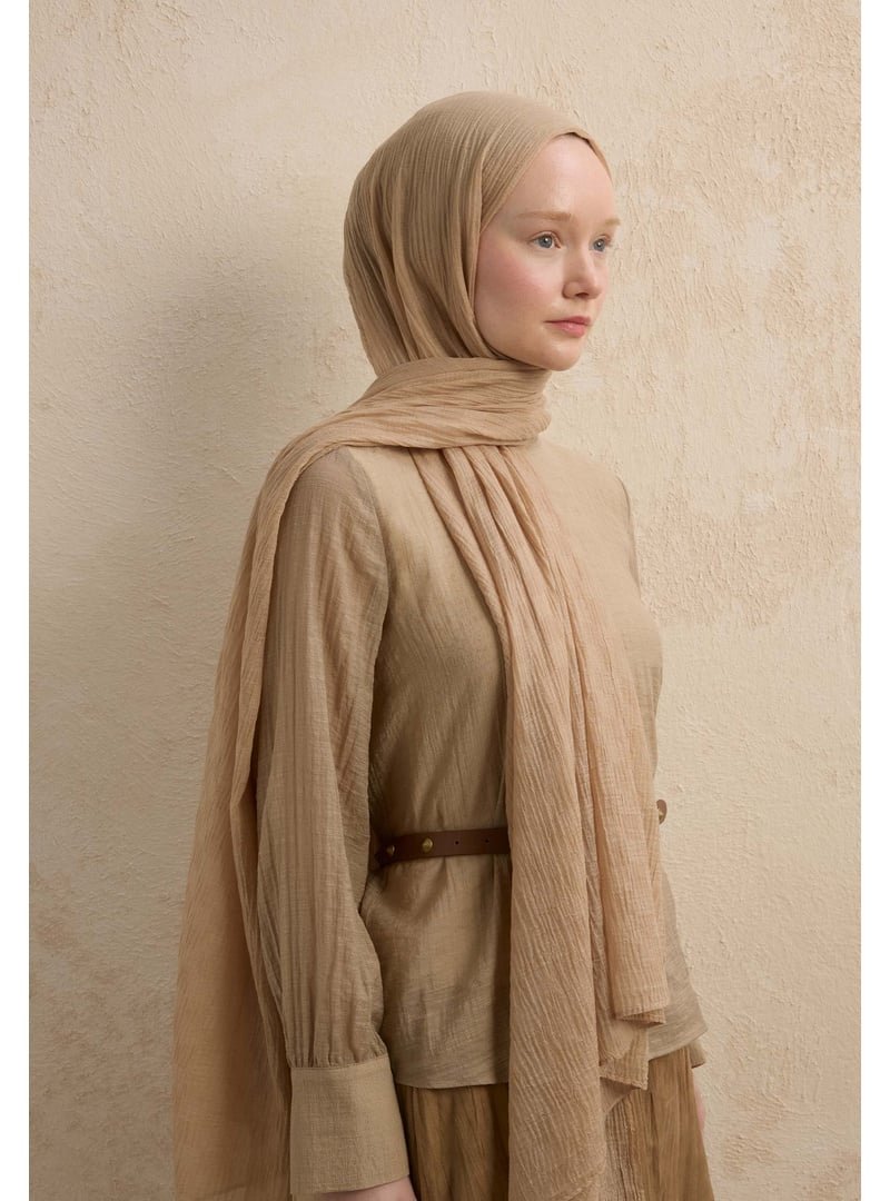 FRESHSCARFS Modal Damalı Şal Kum