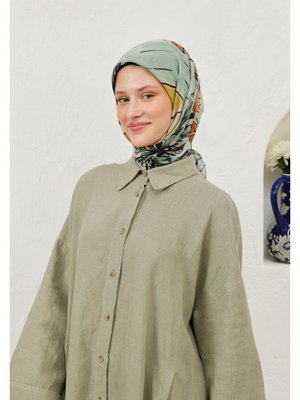 FRESHSCARFS Pembe Sunset Desen Pamuk Vual Eşarp Soft