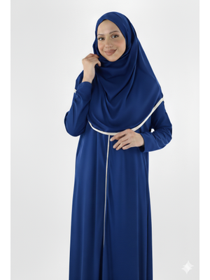 Plistre 2199_ Tek Parça Kaymaz Başörtülü Ve Fermuarlı Namaz Elbisesi Bone Takmaya Son Ferace