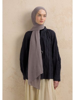 FRESHSCARFS Modal Krinkıl Şal Metalik Gri