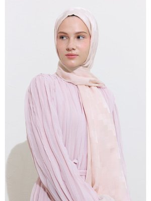 FRESHSCARFS Pembe Nori İpeksi Jakar Şal Soft