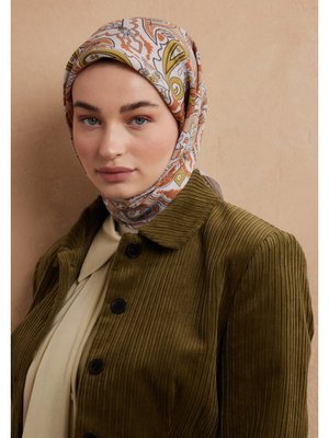 FRESHSCARFS Somon Lena Desen Pamuk İpek Eşarp