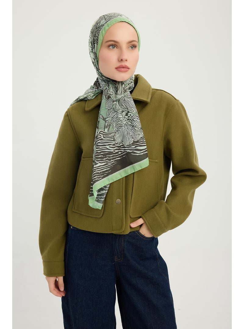 ŞALESS 70x190 Cm Sessiz Mevsimler Yeşil Efilia Desenli Şal