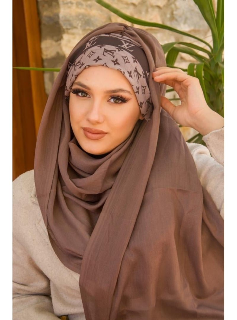 AİŞE TESETTÜR Vizon Marka Desen Bandana Bone Şal AİŞE TESETTÜR Vizon Marka Desen Bandana Bone Şal