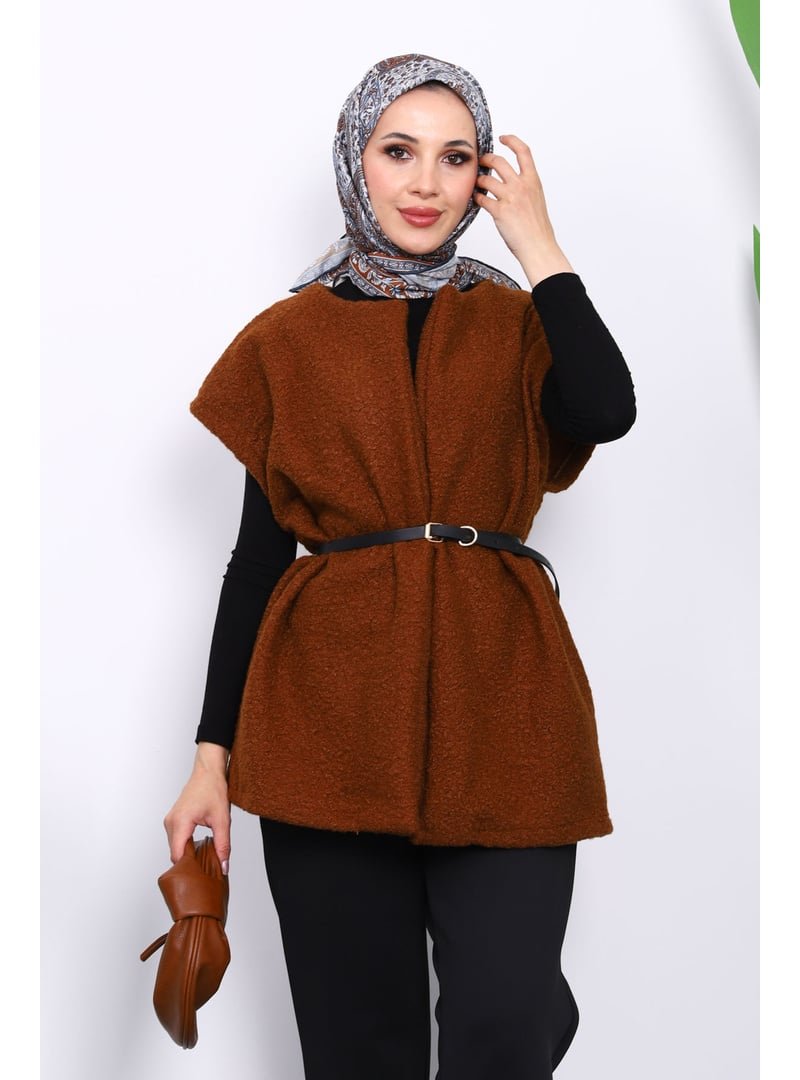 İmaj Butik Kahverengi Bel Kemerli Orkide Yelek İmaj Butik Kahverengi Bel Kemerli Orkide Yelek