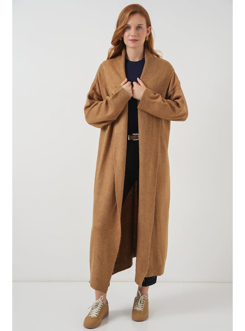 Bigdart Hardal Uzun Oversize Triko Hırka Bigdart Hardal Uzun Oversize Triko Hırka