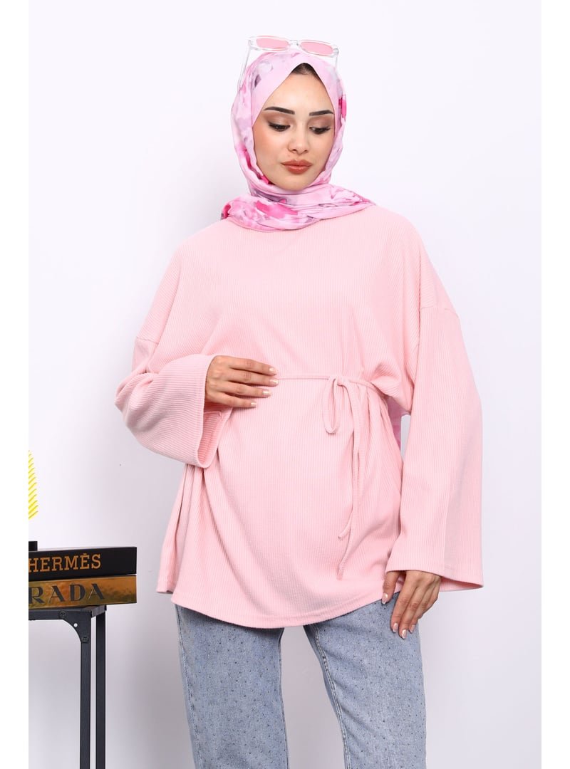 İmaj Butik Pudra Bisiklet Yaka Bel Kuşaklı Tunik İmaj Butik Pudra Bisiklet Yaka Bel Kuşaklı Tunik