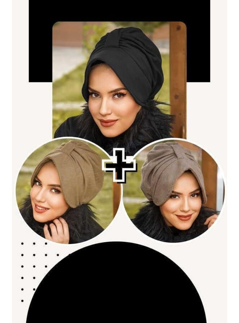 AİŞE TESETTÜR 3lü Şapkalı Bone Set AİŞE TESETTÜR 3lü Şapkalı Bone Set