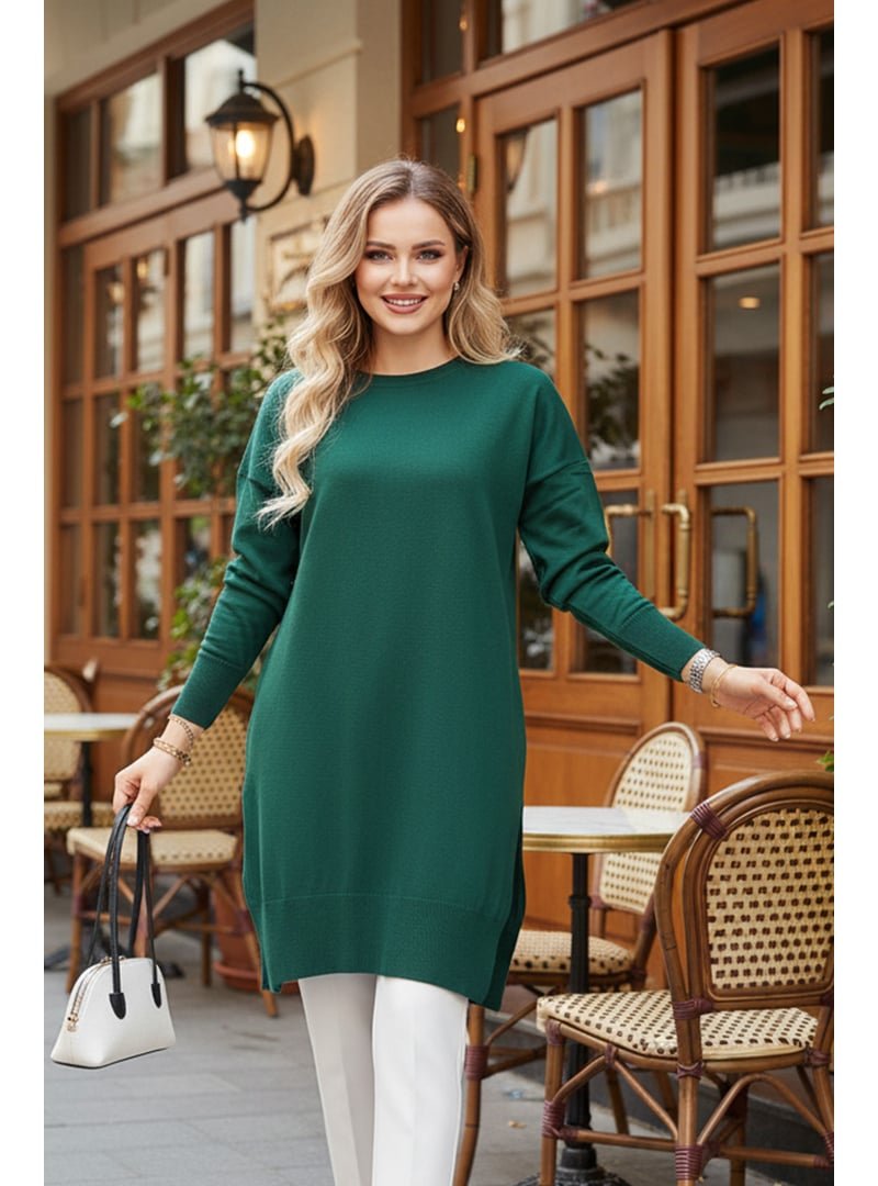 Neva Style Zümrüt Yeşili Triko Kazak Tunik 17203zy2 Neva Style Zümrüt Yeşili Triko Kazak Tunik 17203zy2