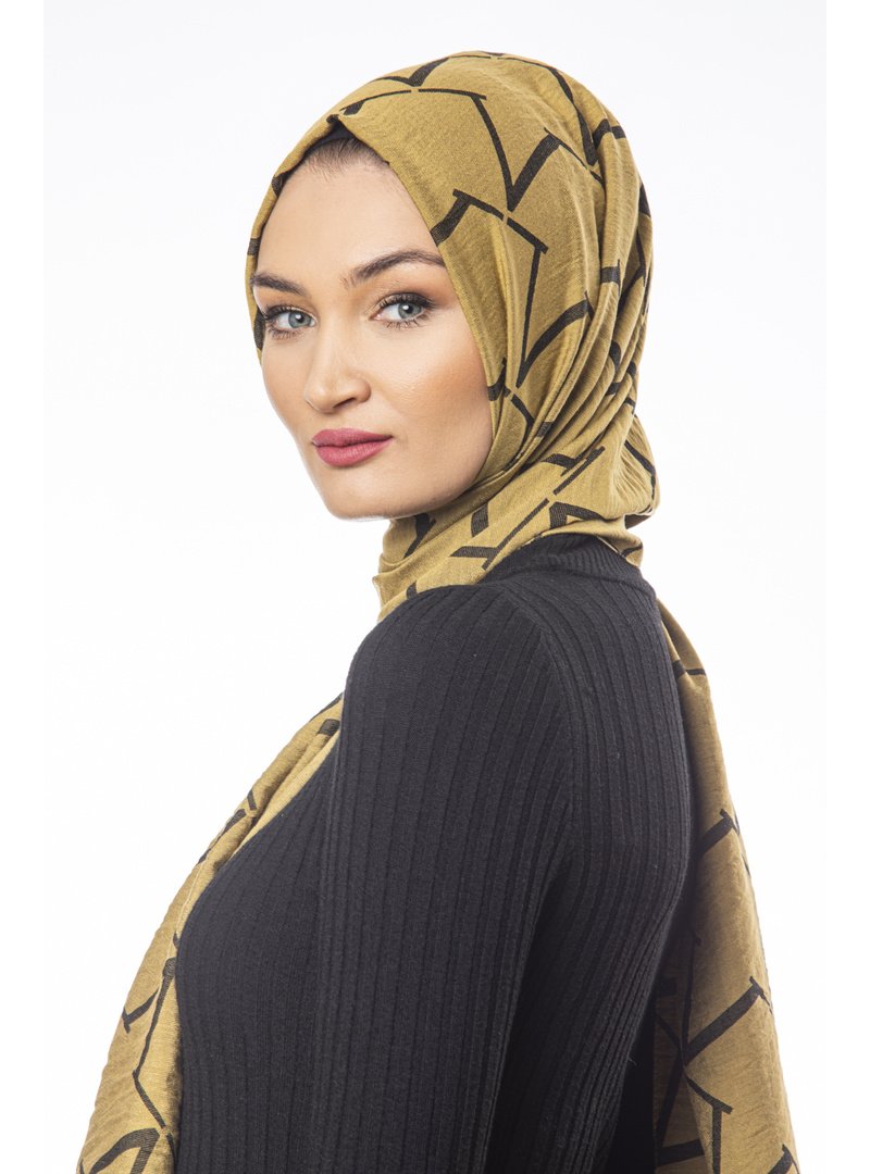 19v69 ITALIA Siyah V Desen Jakarlı Modal Seri Şal Askısı İle Birlikte 75x200 Cm Gold 19v69 ITALIA Siyah V Desen Jakarlı Modal Seri Şal Askısı İle Birlikte 75x200 Cm Gold