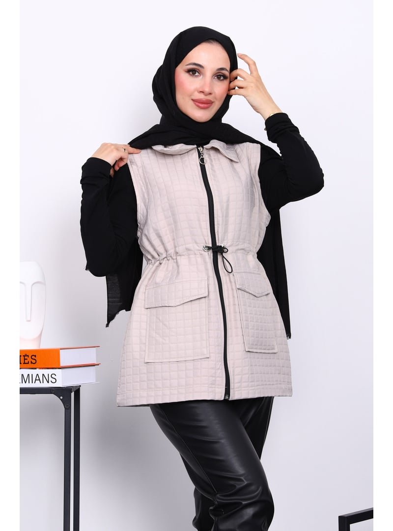 İmaj Butik Taş Fermuarlı Kapitone Yelek İmaj Butik Taş Fermuarlı Kapitone Yelek
