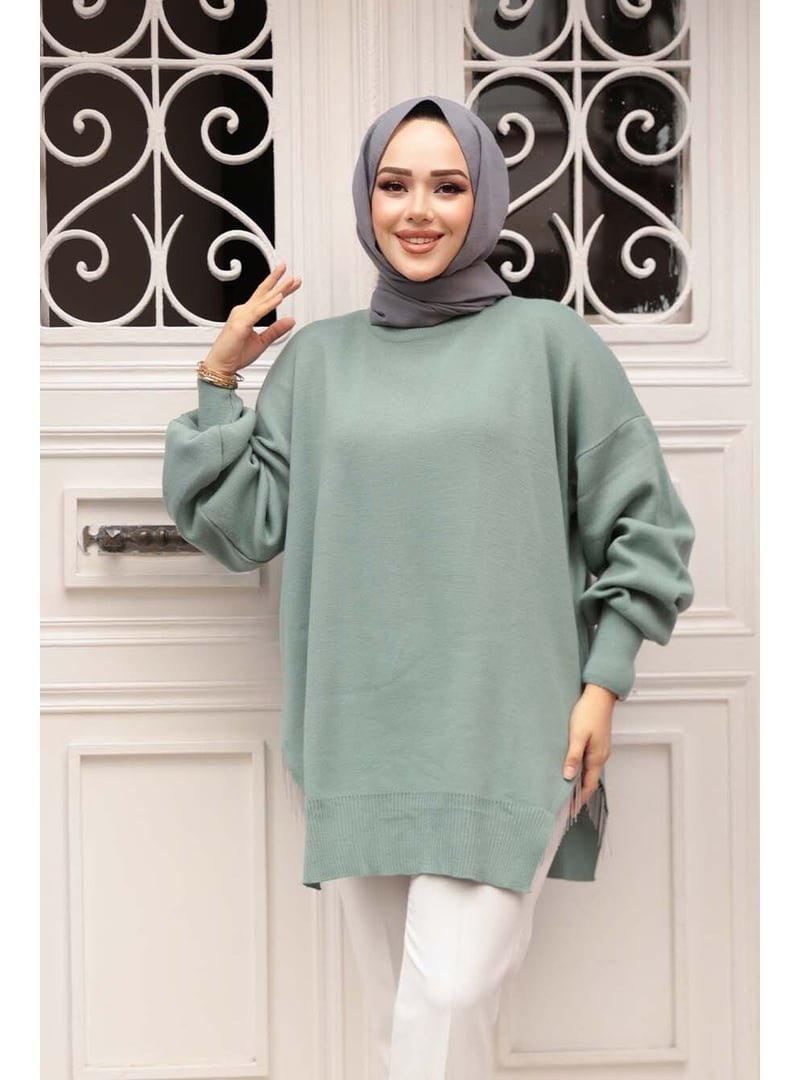 Neva Style Zincir Detaylı Mint Triko Kazak Tunik 17202mınt Neva Style Zincir Detaylı Mint Triko Kazak Tunik 17202mınt