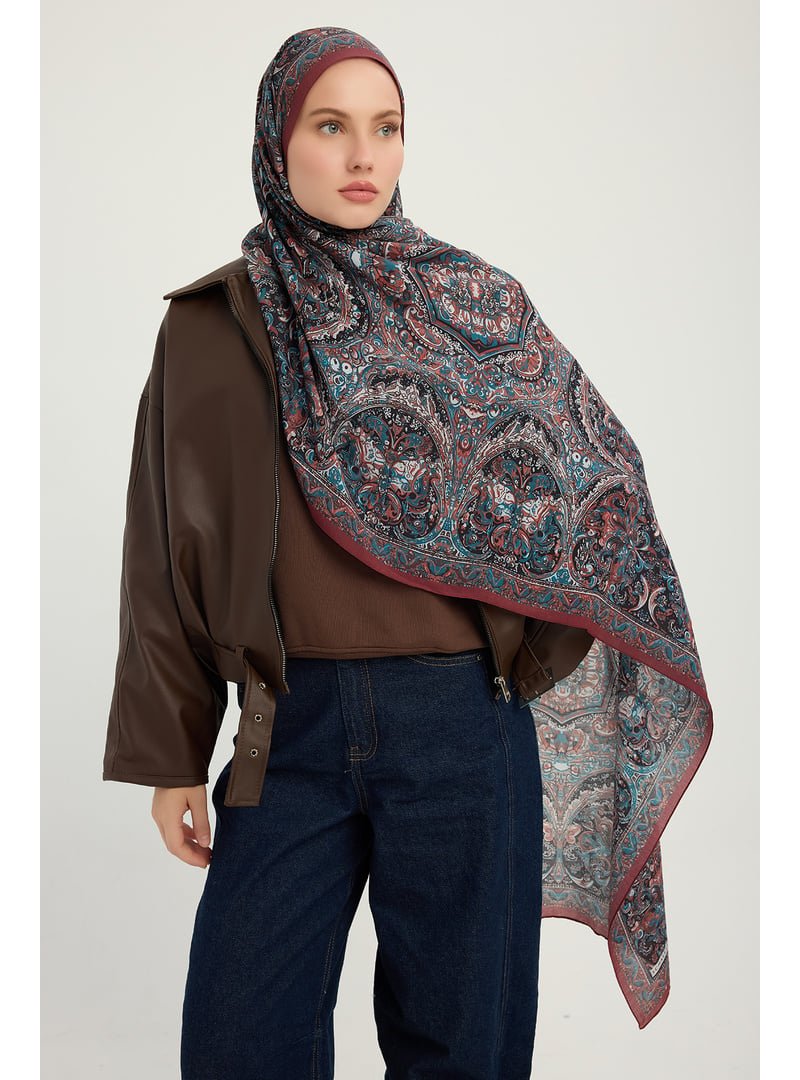 ŞALESS 70x190 Cm Ebedi Saraylar Bordo Vierra Desenli Viskon Şal ŞALESS 70x190 Cm Ebedi Saraylar Bordo Vierra Desenli Viskon Şal
