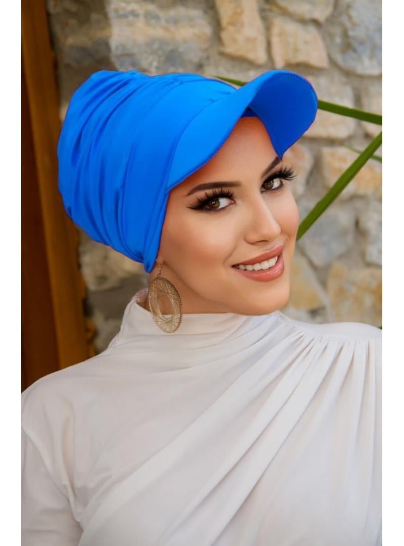 AİŞE TESETTÜR Deniz Şapkası / Mayo Üstüne Kullanılabilir Mavi Havuz