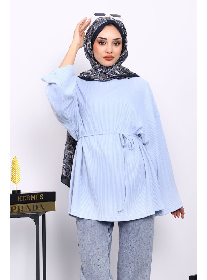 İmaj Butik Bebe Mavi Bisiklet Yaka Bel Kuşaklı Tunik İmaj Butik Bebe Mavi Bisiklet Yaka Bel Kuşaklı Tunik