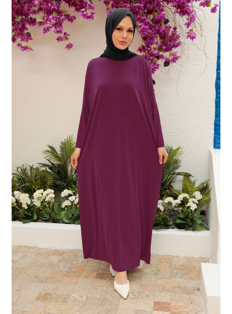 Neva Style Yarasa Kol Mürdüm Ferace 17801mu