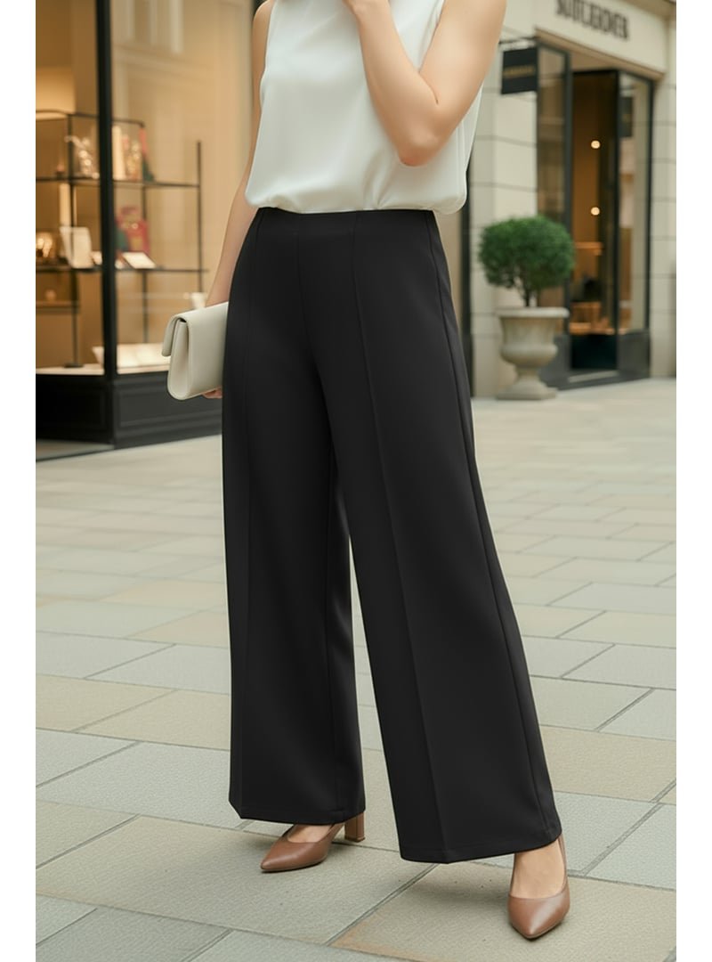 Salih Çelebi Siyah Likralı Scuba Pantolon